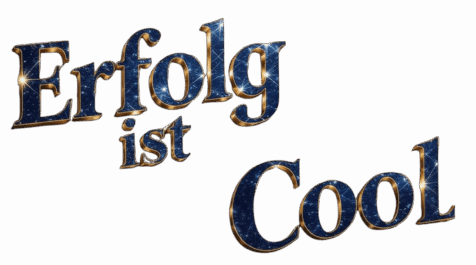 Grafische Darstellung des Schriftzugs 'Erfolg ist Cool' in glänzender Schriftart auf einem einfarbigen Hintergrund.